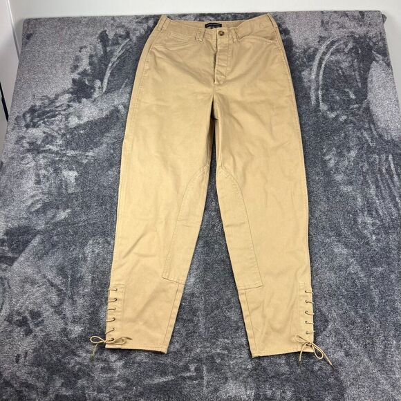 Banana Republic Pants - Banana Republic Riding Pants Tie Ankle Cargo Button Fly Khaki Women's 8 Long NWT